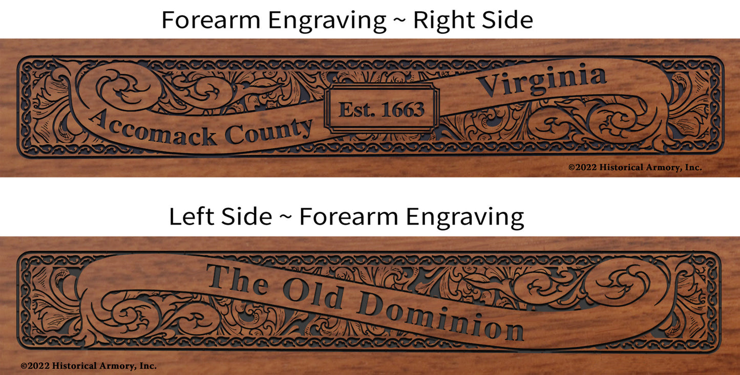 Accomack County Virginia Engraved Rifle Forearm