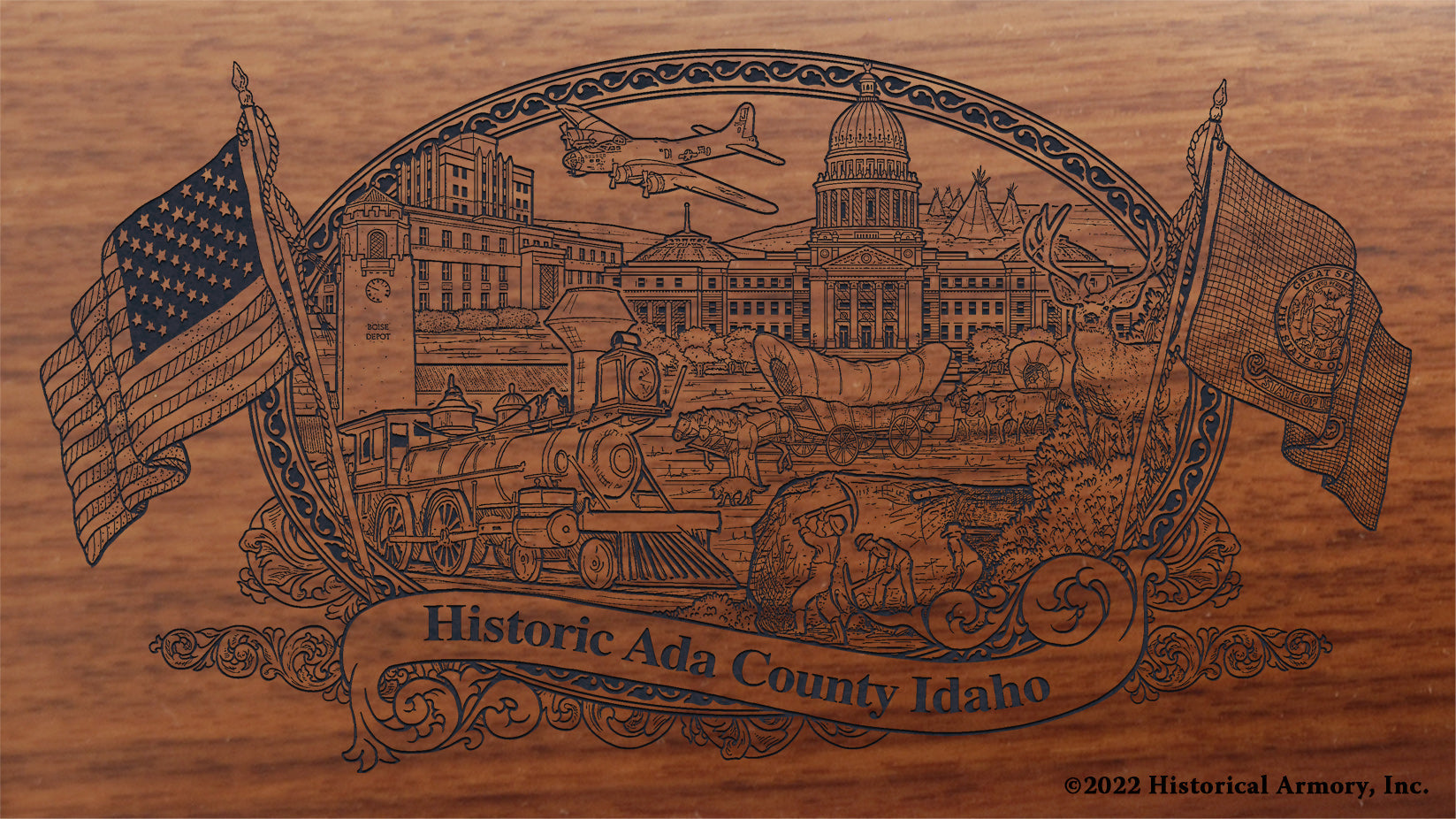 Ada County Idaho Engraved Rifle Buttstock