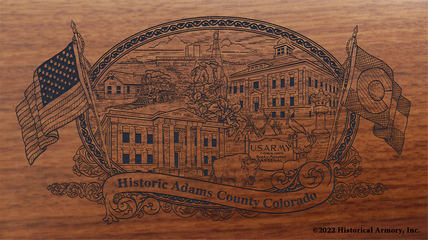 Adams County Colorado Engraved Rifle Buttstock