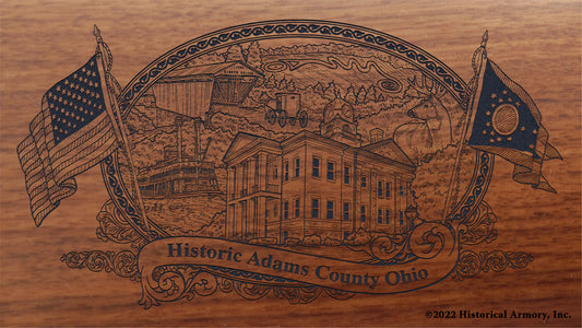 Adams County Ohio Engraved Rifle Buttstock