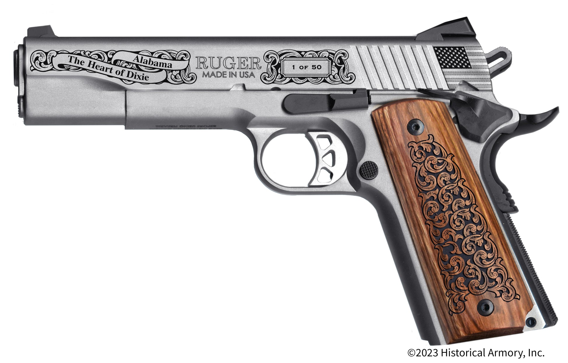 Colbert  County Alabama Engraved .45 Auto Ruger 1911