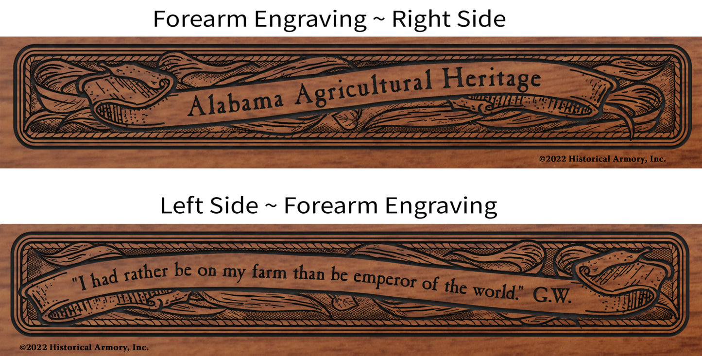 Alabama Agricultural Heritage Engraved Rifle Forearm