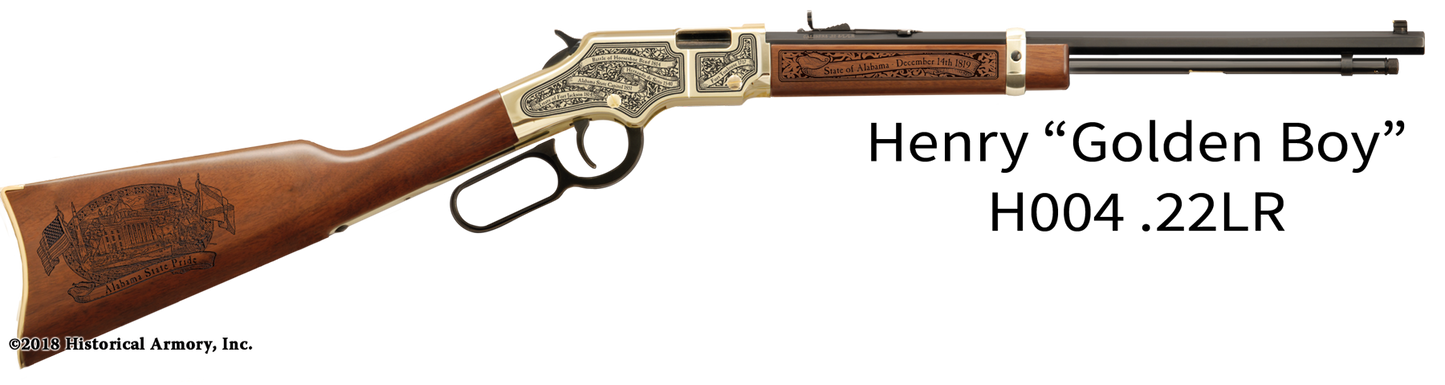 Alabama State Pride Engraved Golden Boy Henry Rifle