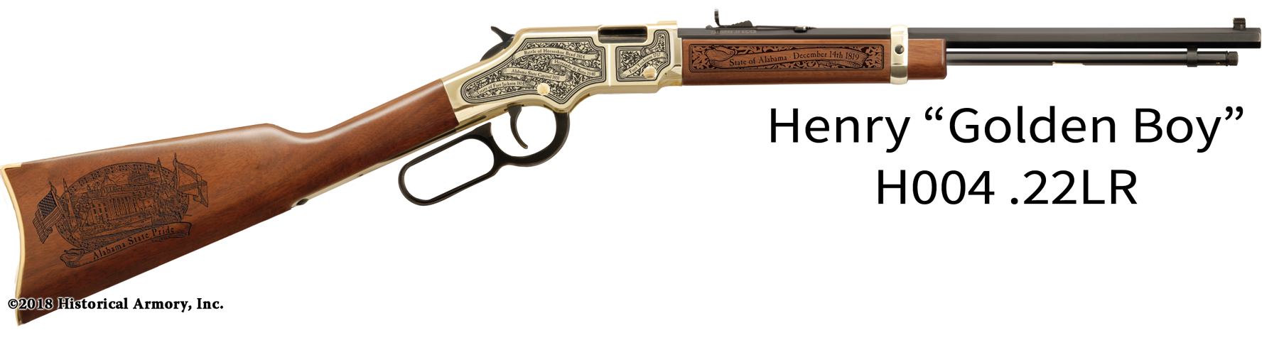 Alabama State Pride Engraved Golden Boy Henry Rifle