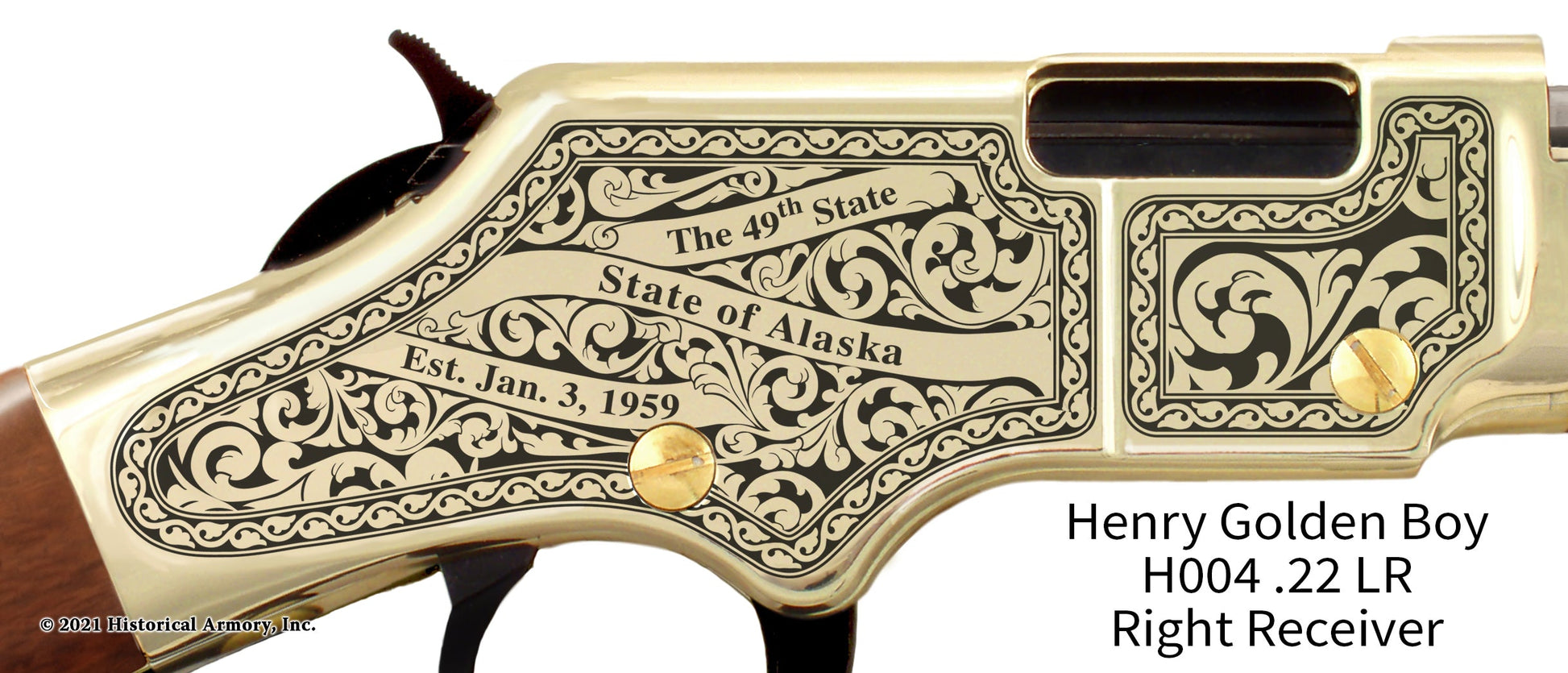 Fairbanks North Star Borough Alaska Engraved Henry Golden Boy Rifle