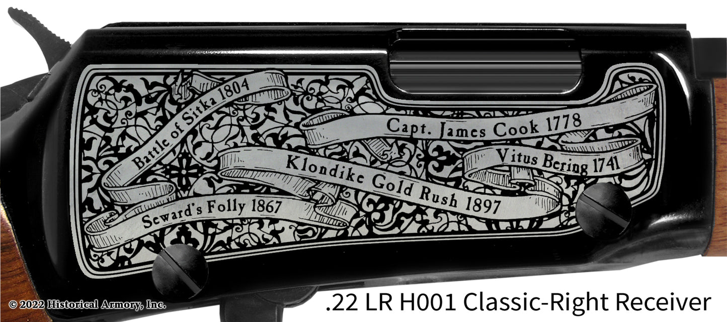 Alaska State Pride Engraved H00T Receiver detail Henry Rifle