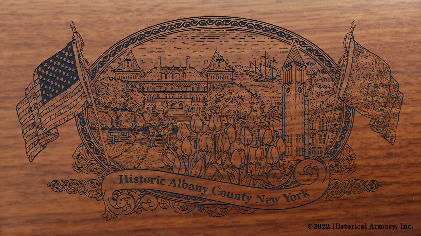 Albany County New York Engraved Rifle Buttstock
