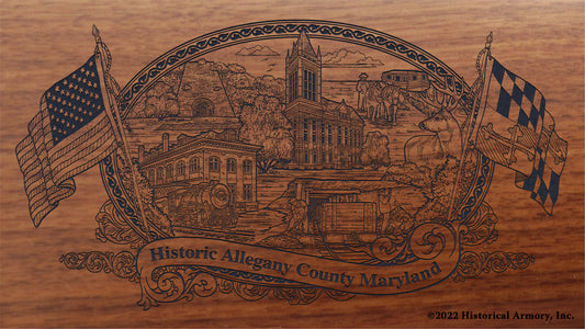 Allegany County Maryland Engraved Rifle Buttstock