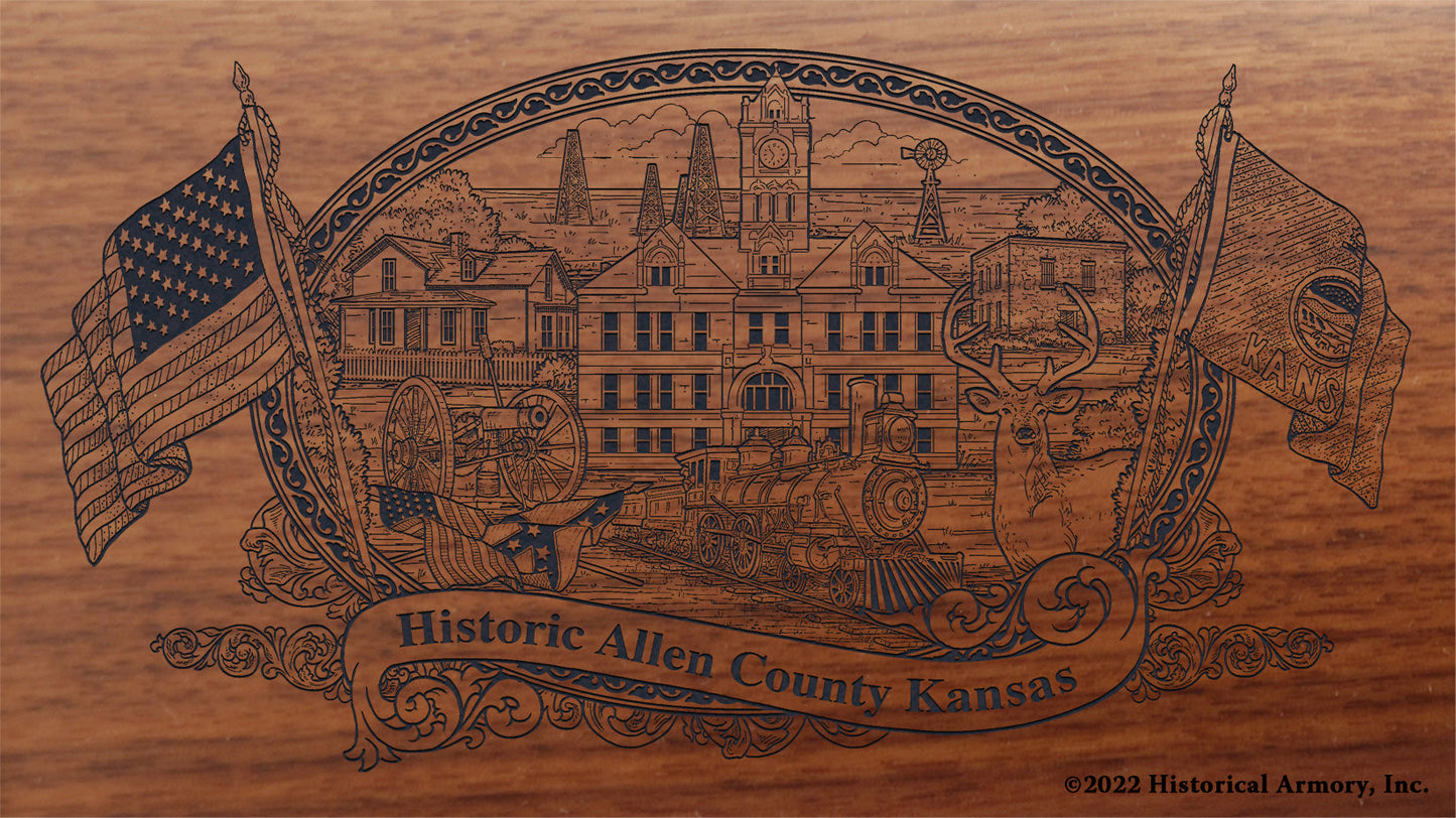 Allen County Kansas Engraved Rifle Buttstock