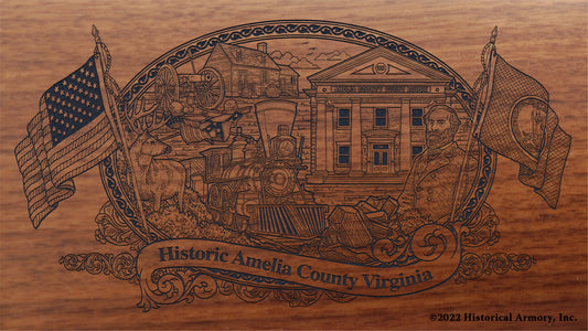 Amelia County Virginia Engraved Rifle Buttstock