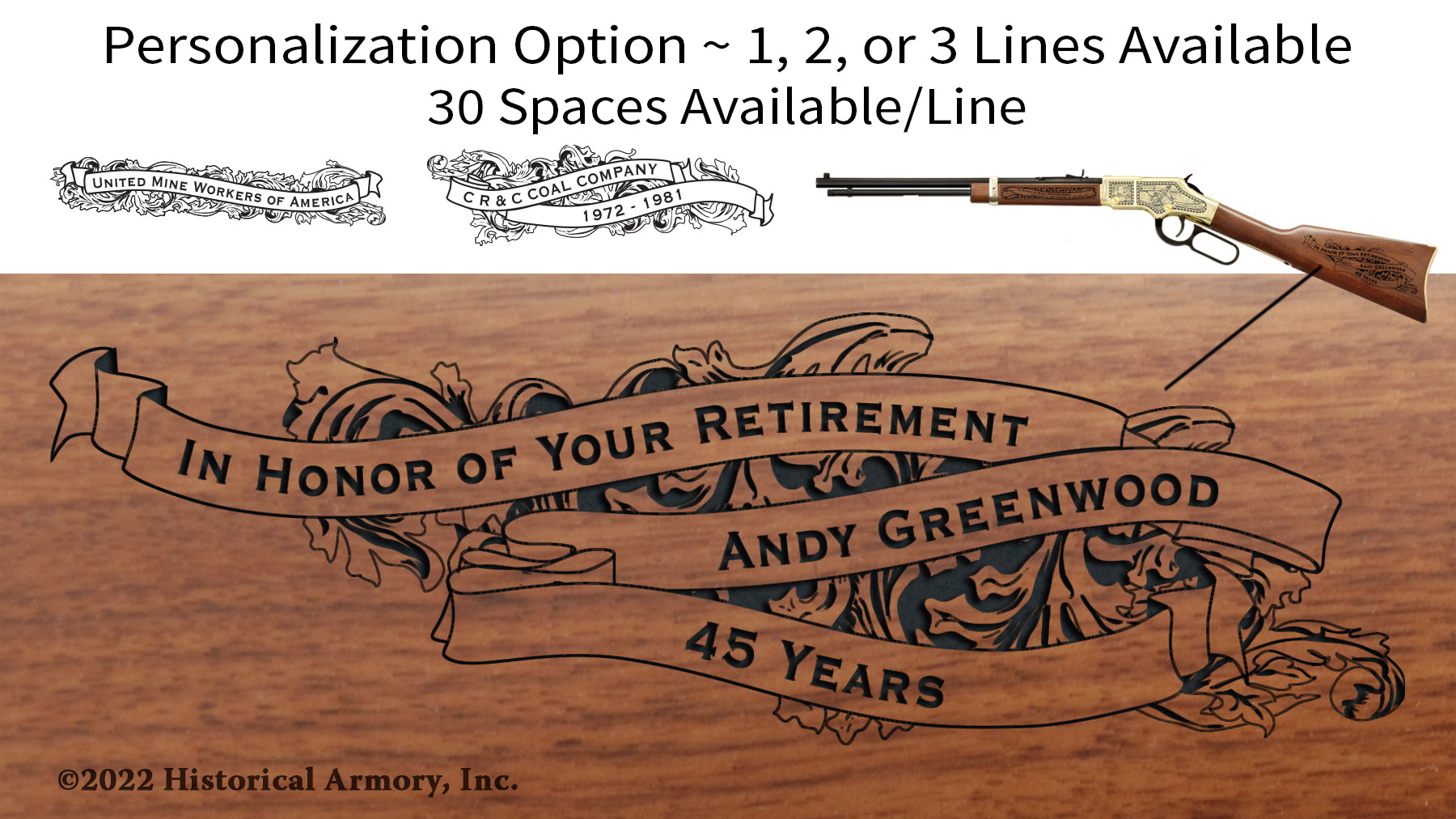 American Coal Miner Limited Edition Engraved Rifle