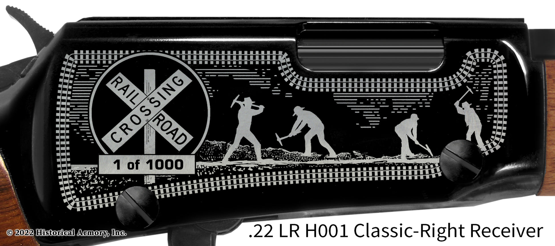 Working on the Railroad detail of Henry rifle engraving