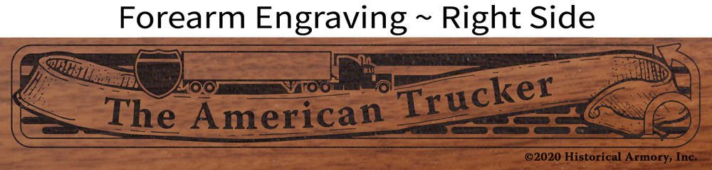American Trucker - Henry Rifle forearm engraving detail
