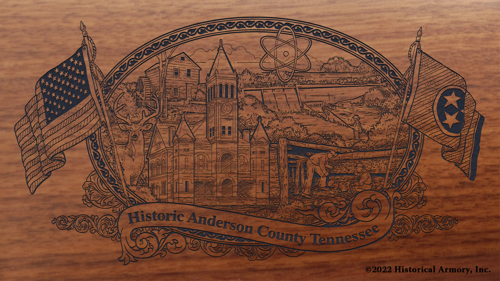 Anderson County Tennessee Engraved Rifle Buttstock