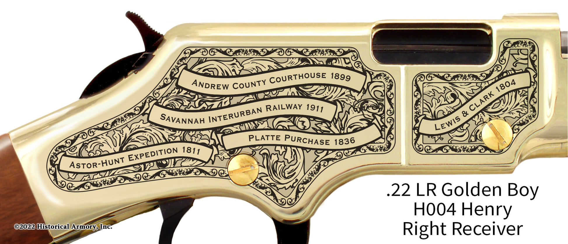 Andrew County Missouri Engraved Henry Golden Boy Rifle