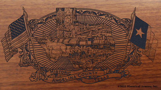 Angelina County Texas Engraved Rifle Buttstock