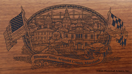 Anne Arundel County Maryland Engraved Rifle Buttstock
