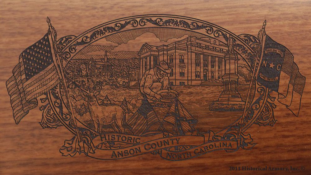 anson county north carolina engraved rifle buttstock