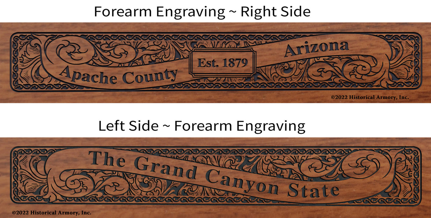 Apache County Arizona Engraved Rifle Forearm