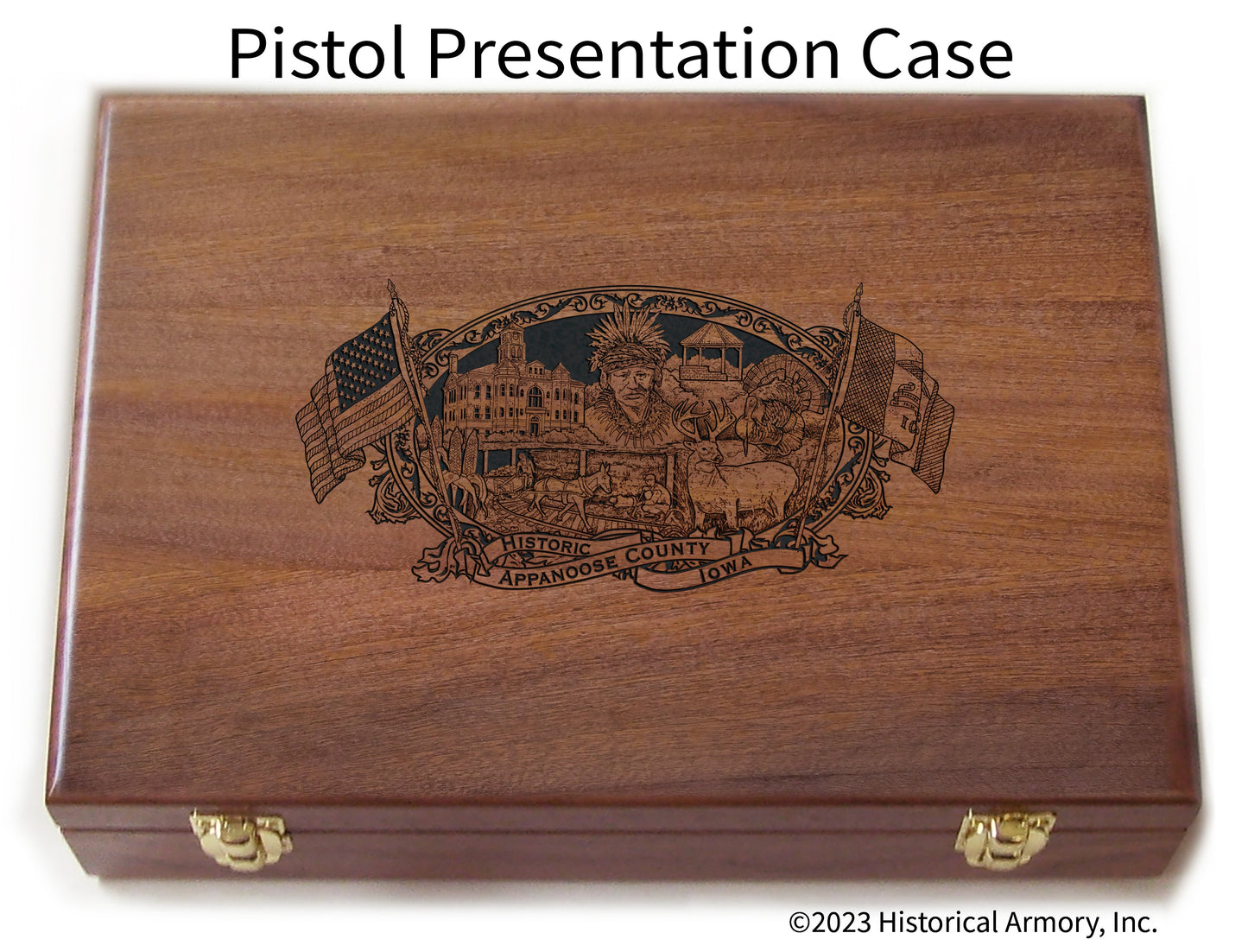 Appanoose County Iowa Engraved .45 Auto Ruger 1911 Presentation Case