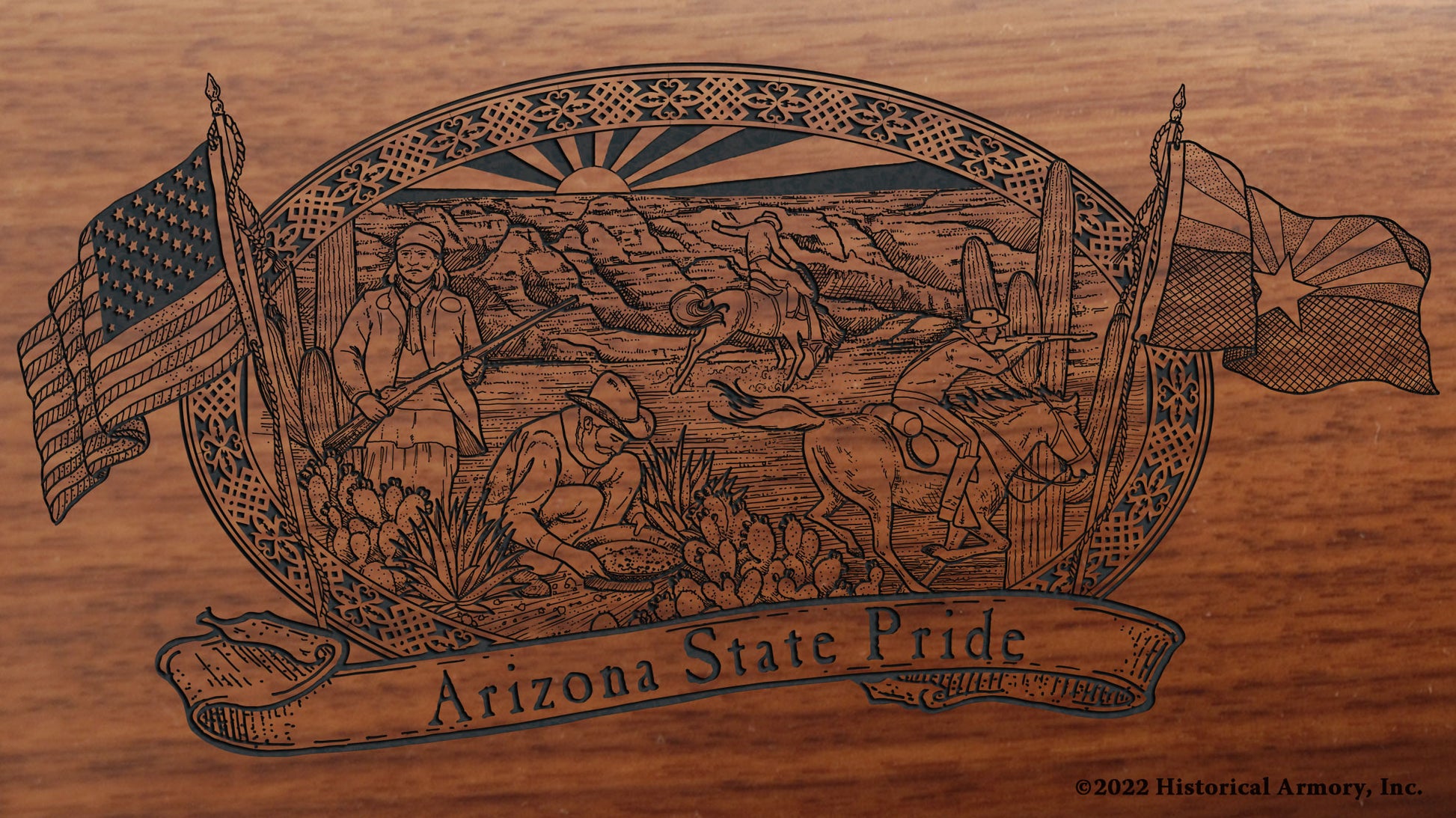 Arizona State Pride Engraved Rifle
