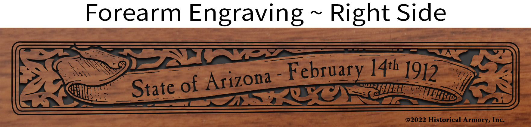 Arizona State Pride Engraved Henry Rifle - Forearm Detail