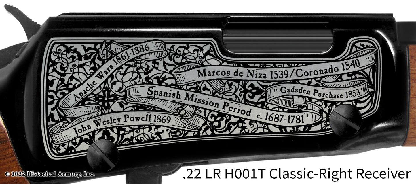 Arizona State Pride Engraved H00T Receiver detail Henry Rifle