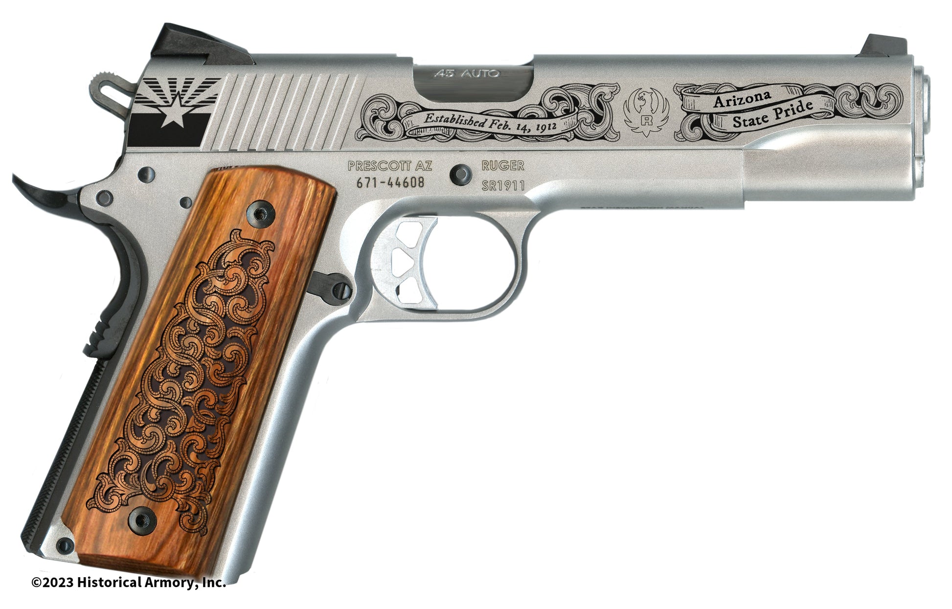 Arizona State Pride Limited Edition Engraved 1911 Right Side