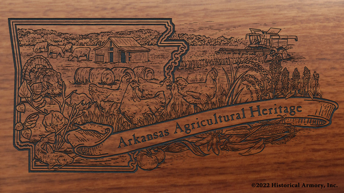 Arkansas Agricultural Heritage Engraved Rifle Buttstock