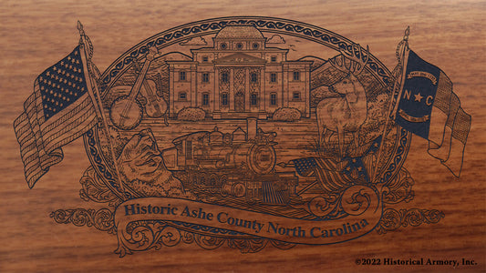 Ashe County North Carolina Engraved Rifle Buttstock