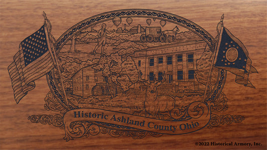 Ashland County Ohio Engraved Rifle Buttstock