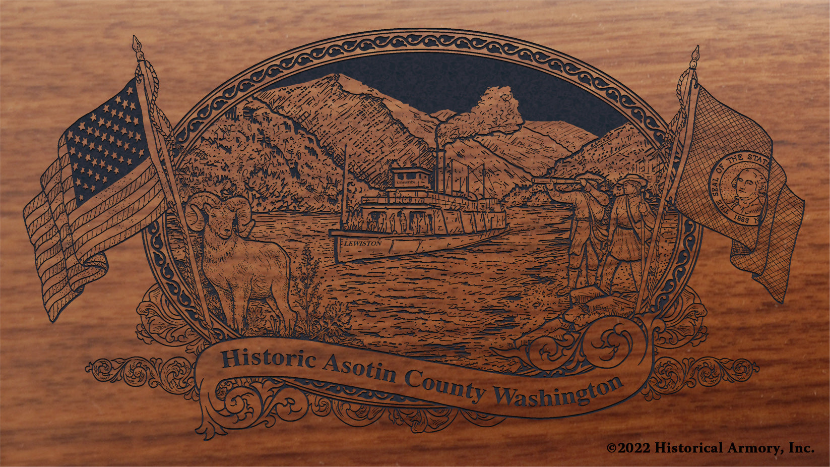 Asotin County Washington Engraved Rifle Buttstock