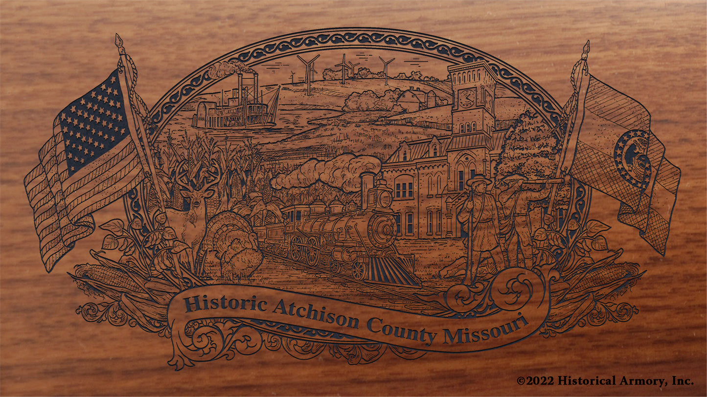Atchison County Missouri Engraved Rifle Buttstock