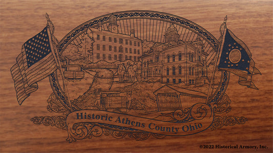 Athens County Ohio Engraved Rifle Buttstock