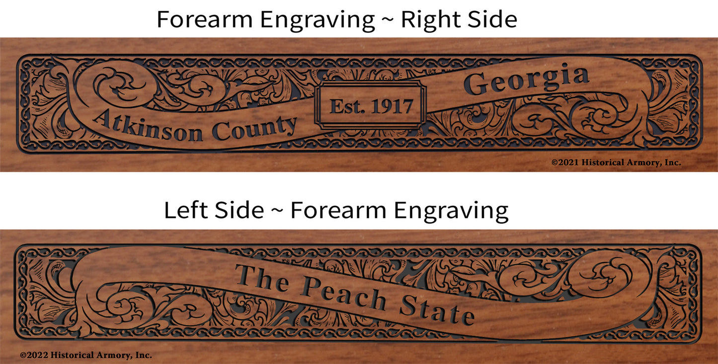 Atkinson County Georgia Establishment and Motto History Engraved Rifle Forearm