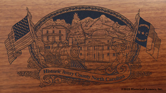 Avery County North Carolina Engraved Rifle Buttstock