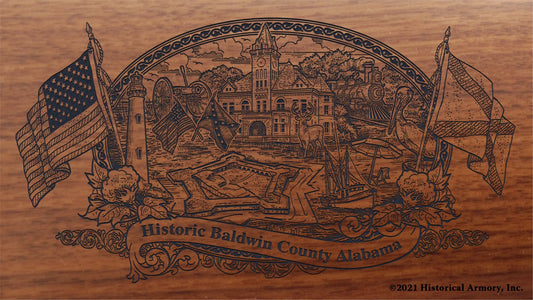 Engraved artwork | History of Baldwin County Alabama | Historical Armory