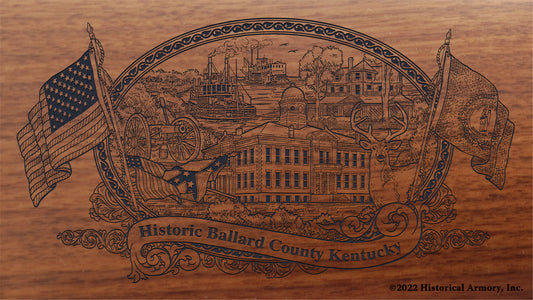 Ballard County Kentucky Engraved Rifle Buttstock