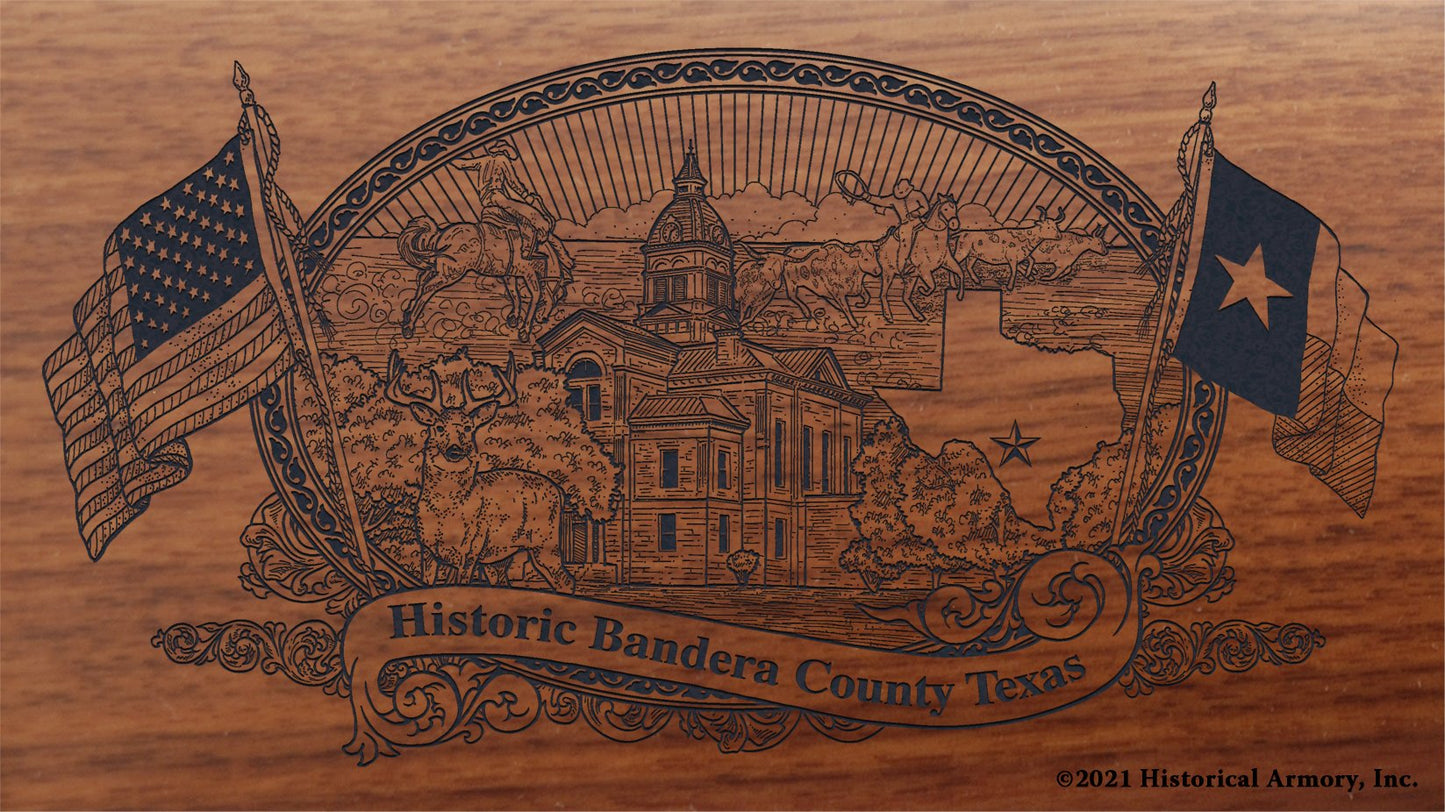 Engraved artwork | History of Bandera County Texas | Historical Armory