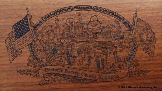Barren County Kentucky Engraved Rifle Buttstock