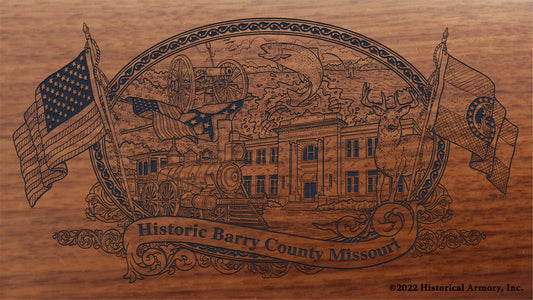 Barry County Missouri Engraved Rifle Buttstock