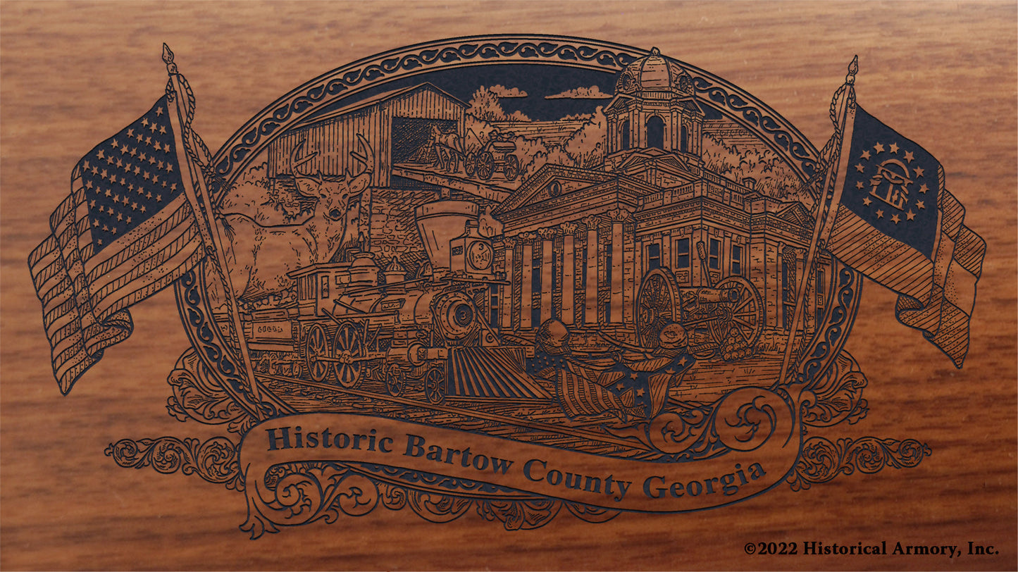 Bartow County Georgia Engraved Rifle Buttstock
