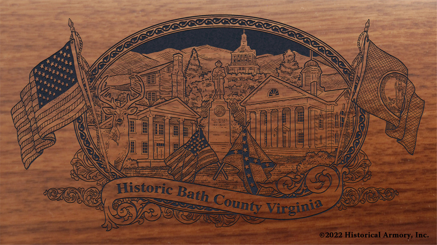 Bath County Virginia Engraved Rifle Buttstock