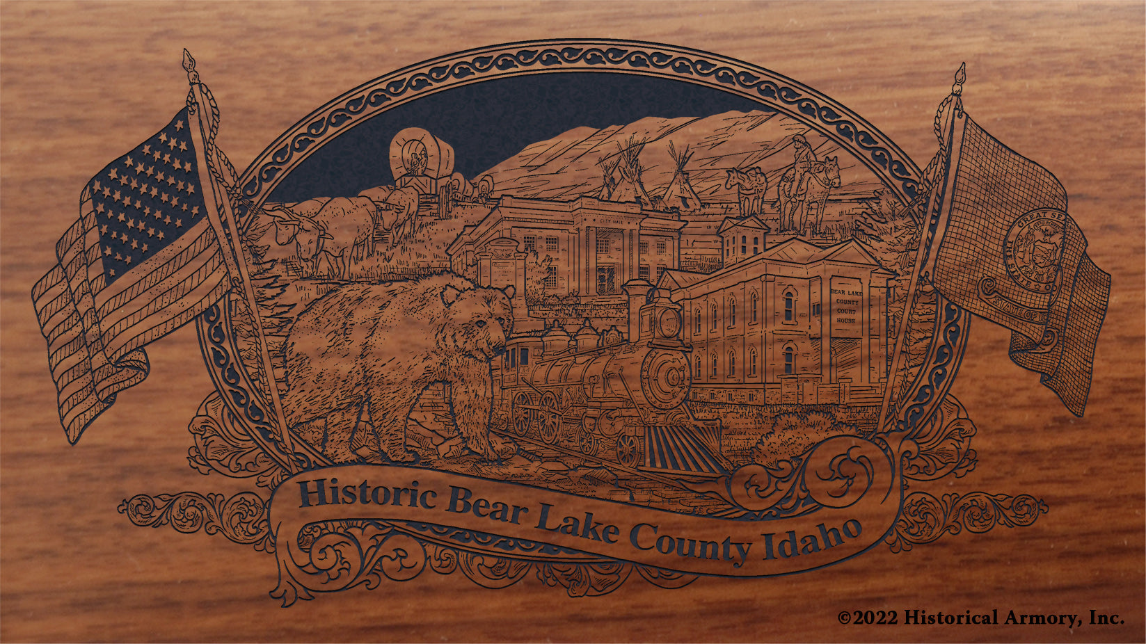Bear Lake County Idaho Engraved Rifle Buttstock