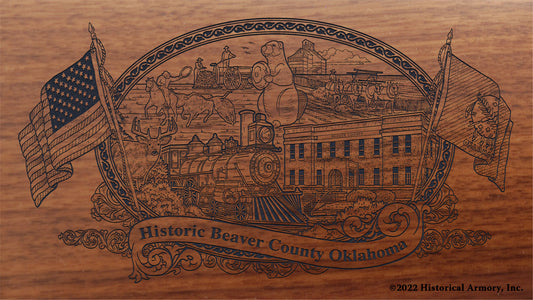 Beaver County Oklahoma Engraved Rifle Buttstock