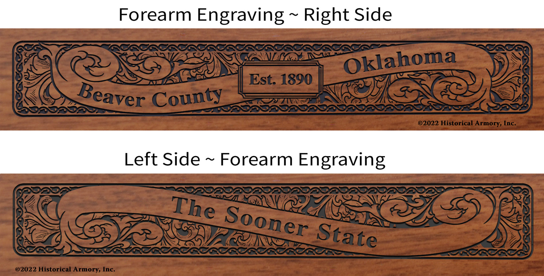Beaver County Oklahoma Engraved Rifle Forearm