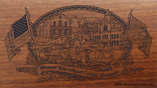 Beaverhead County Montana Engraved Rifle Buttstock