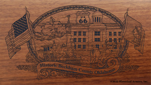 Beckham County Oklahoma Engraved Rifle Buttstock