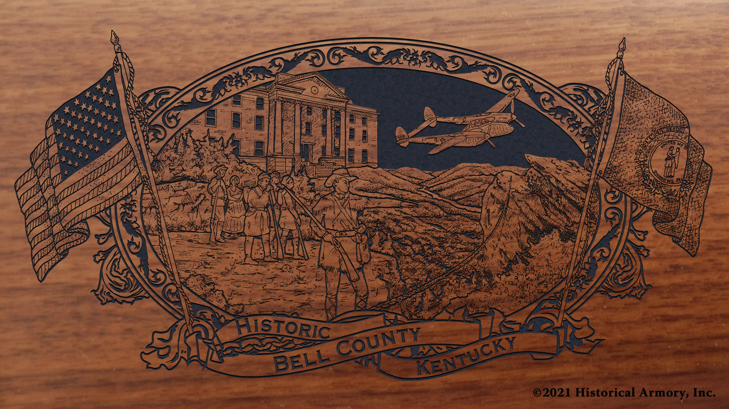 Bell County Kentucky Engraved Rifle Buttstock