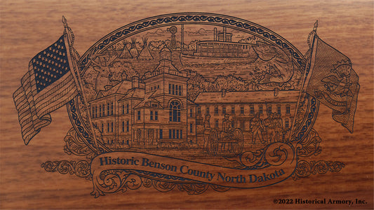 Benson County North Dakota Engraved Rifle Buttstock